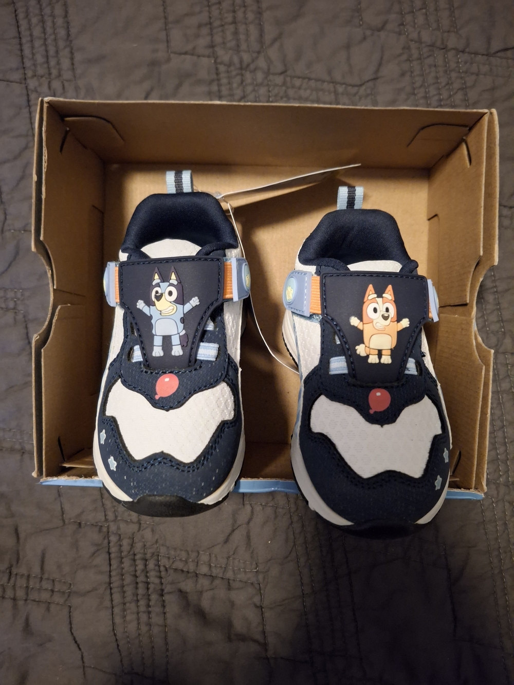 Kohl's Navy, White and Light Blue Kids Bluey Character Sneakers